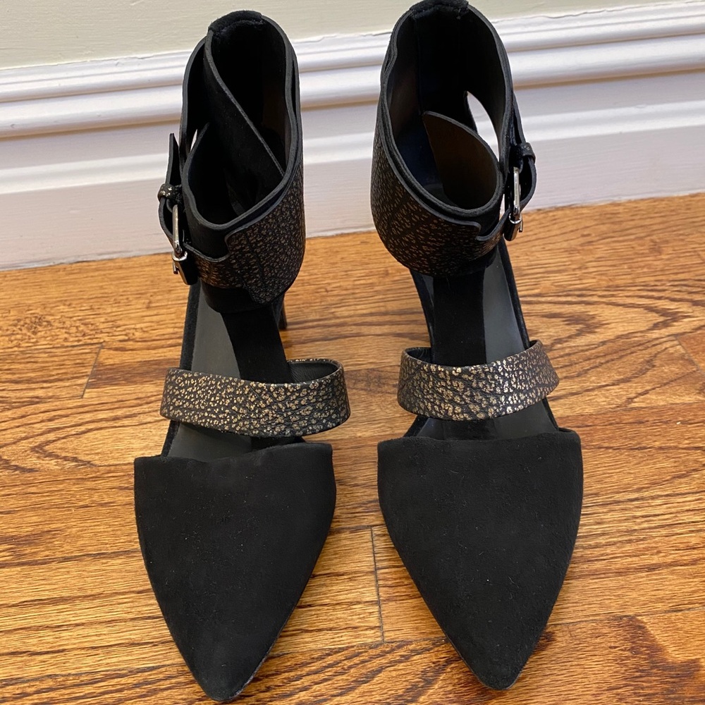 Tibi Black Liya Leather Ankle Strap Pumps - Picture 2 of 9